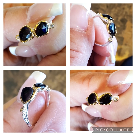 Genuine Ethiopian Black Fire Opal Ring Size 7 - Picture 5 of 9